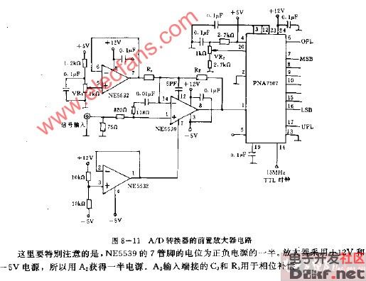 ad转换器的前置放大器电路图