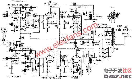 电子管小功放的制作电路原理图