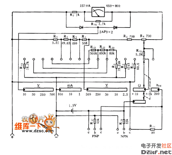 mf28万用表电路图