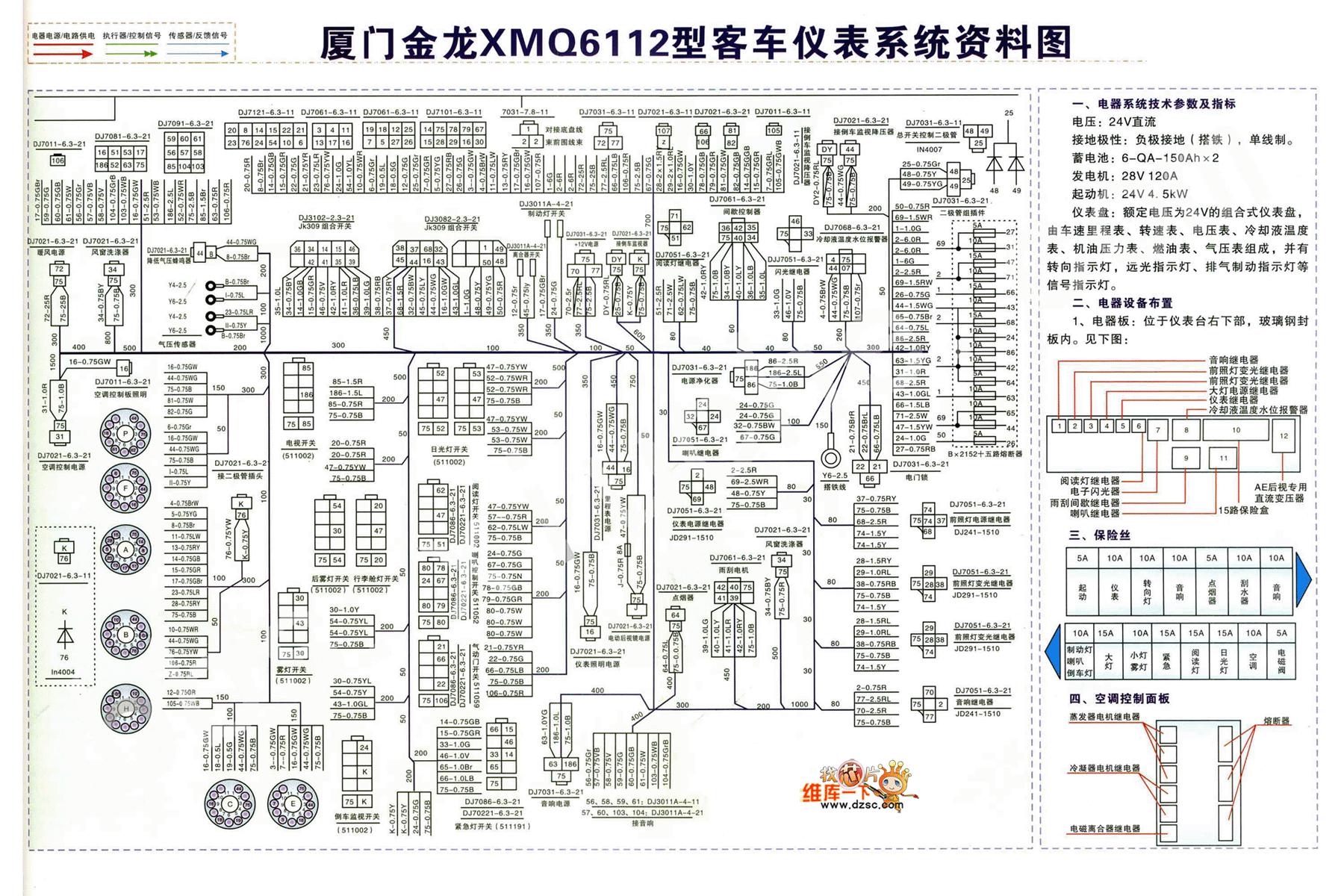 厦门金龙xmq6112型客车仪表系统资料图