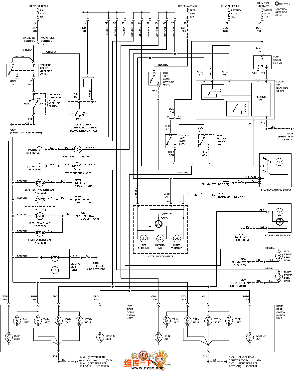 马自达外部灯电路图