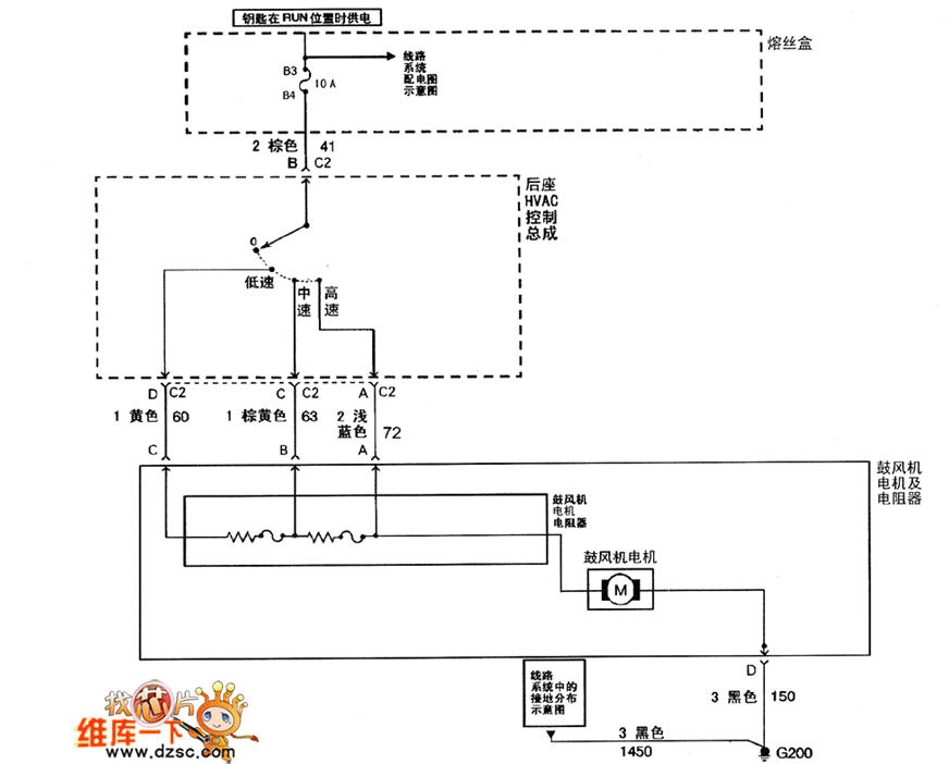 别克君威(regal)轿车的空调系统gl3.0,gs3.0电路图