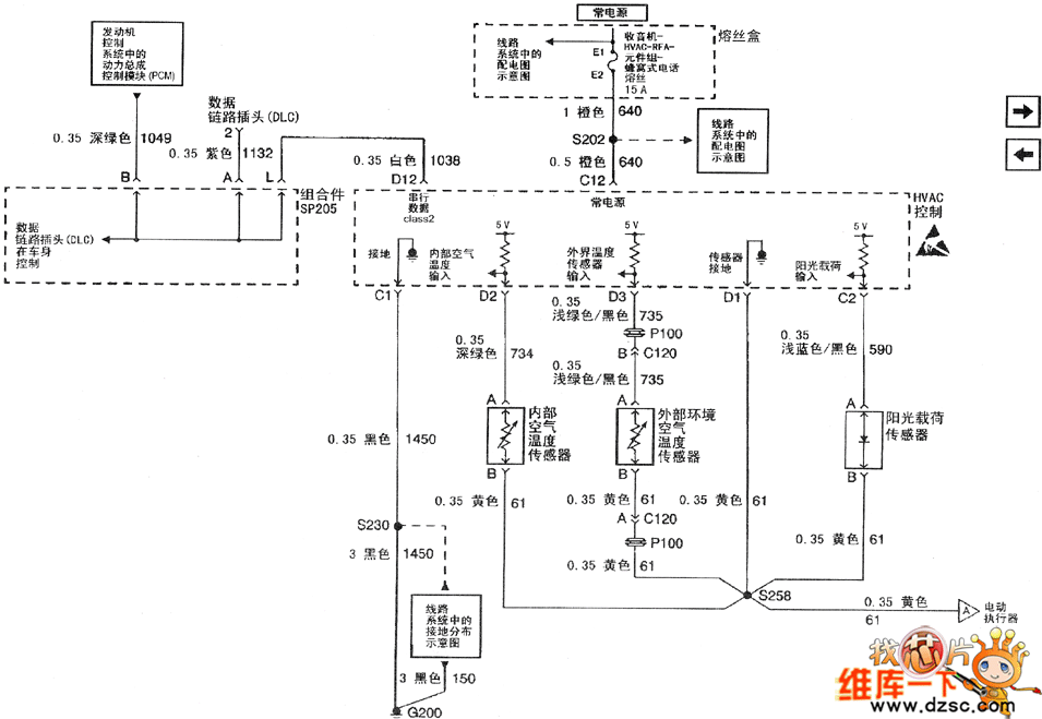 别克君威(regal)轿车的空调系统gs3.0,gs 电路图(三)