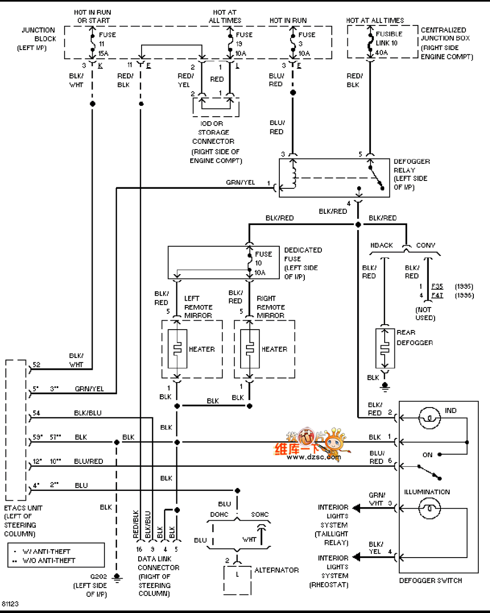 马自达963000gt除雾器电路图