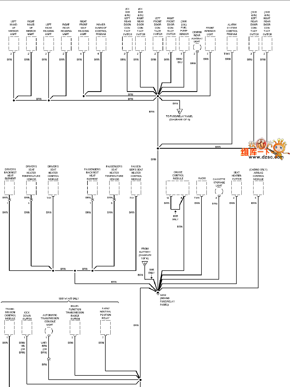 首页 技术资料 电路图 汽车电路图 1996捷达搭铁分布电路图(二)  1104