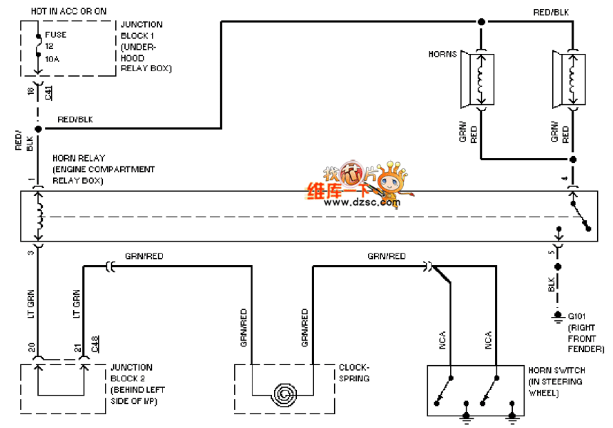 马自达94galant喇叭电路图