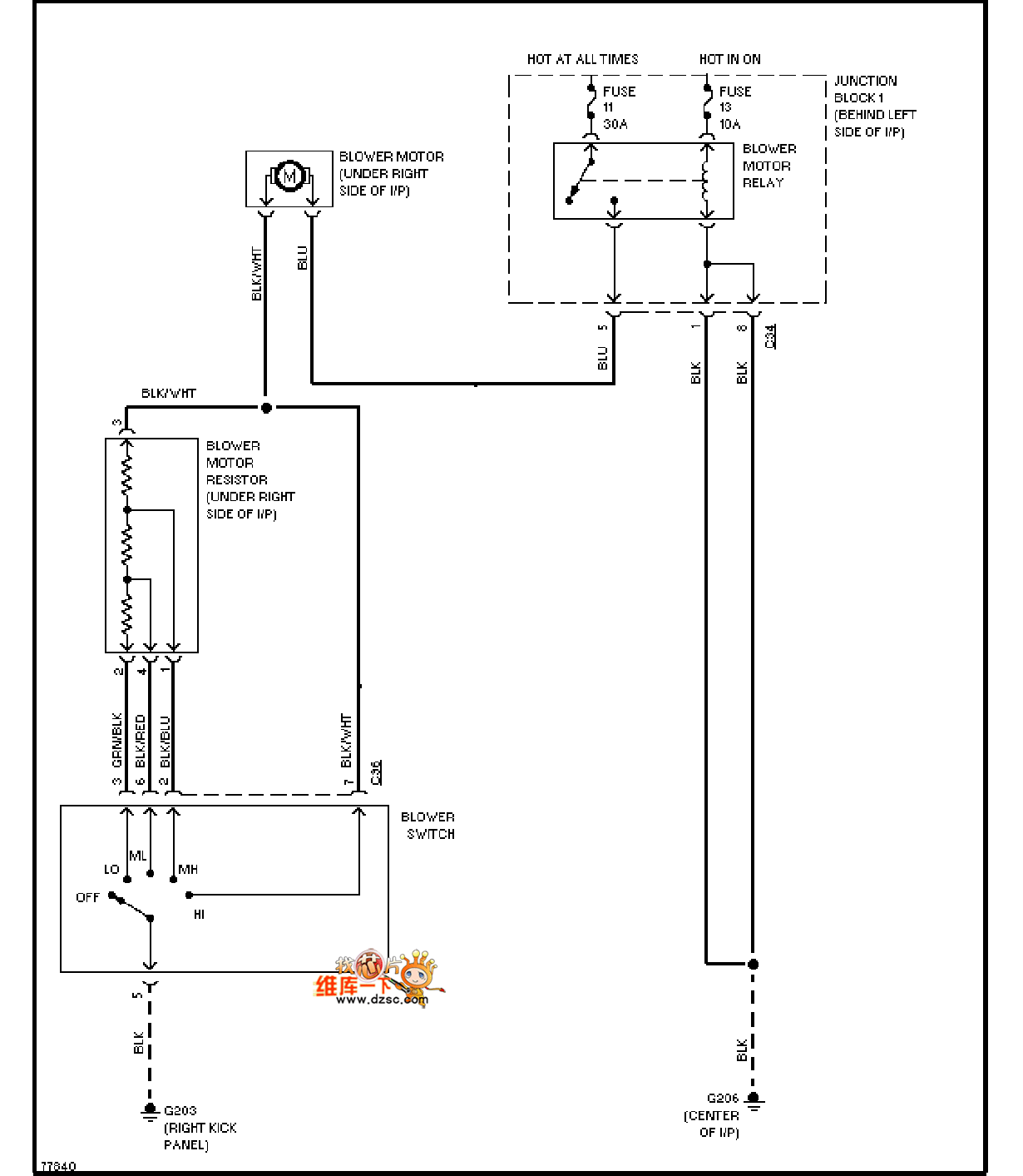 马自达95galant加热器电路图