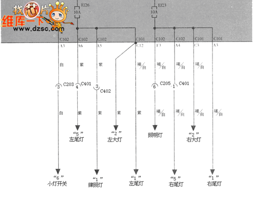 大宇汽车发动机保险丝盒电路图