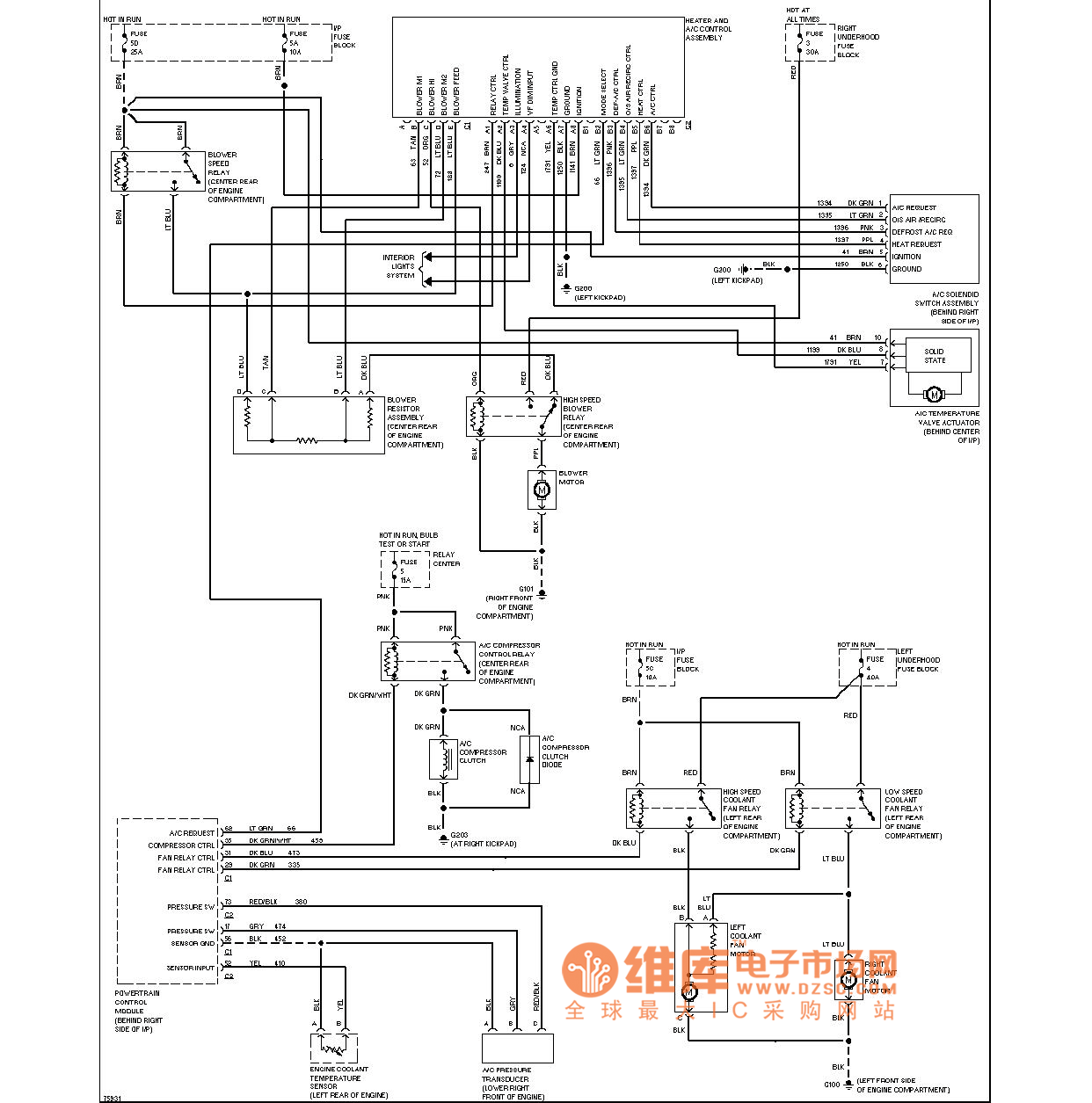 别克空调电路图手动空调