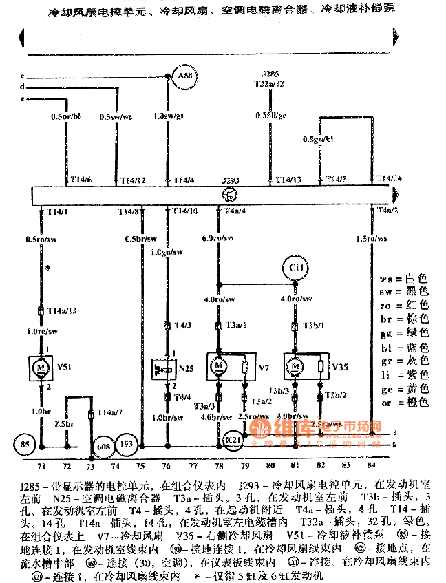 高尔夫宝来空调系统电路图