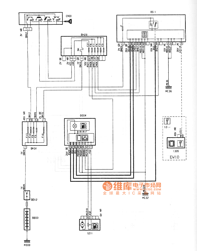 0l轿车燃油表电路图