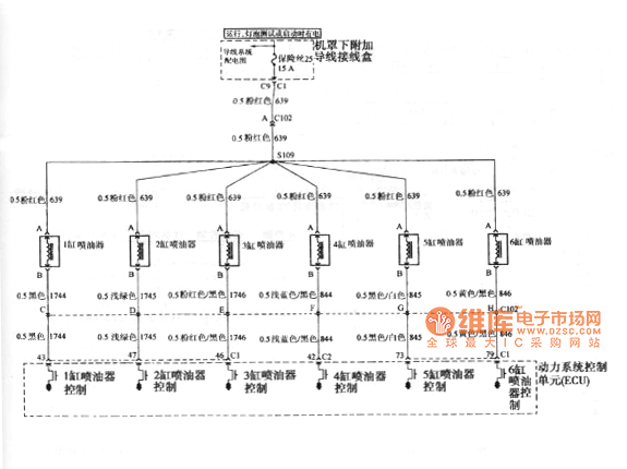 别克/gl8喷油器电路图