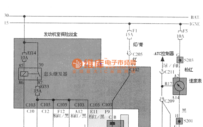 大宇汽车vgis ccp里程表传感器,轴传感器电路图