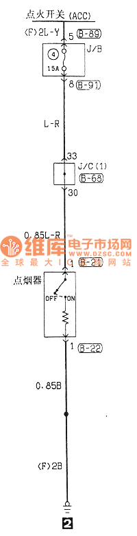 东南菱绅点烟器电气系统电路图