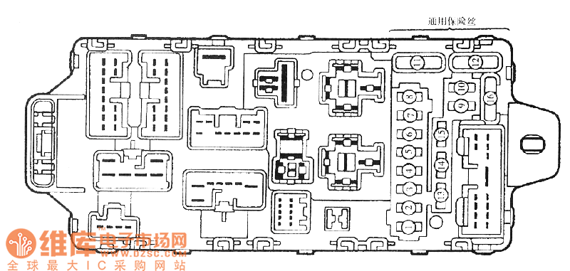 东南菱绅通用保险丝位于中继盒jb电气系统电路图