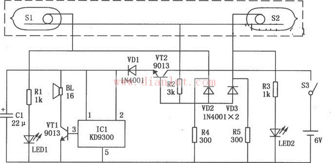 kd9300设计的电子水平仪电路