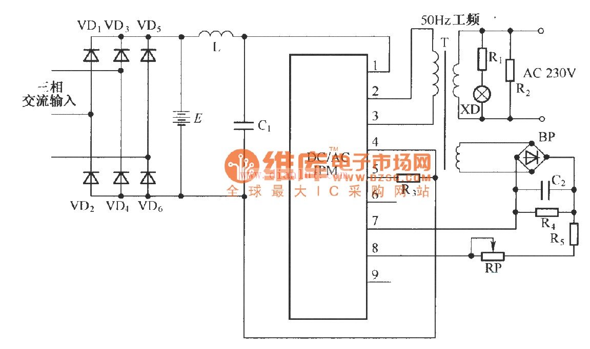 由dcacipm模块构成的50hz1000w逆变电源电路