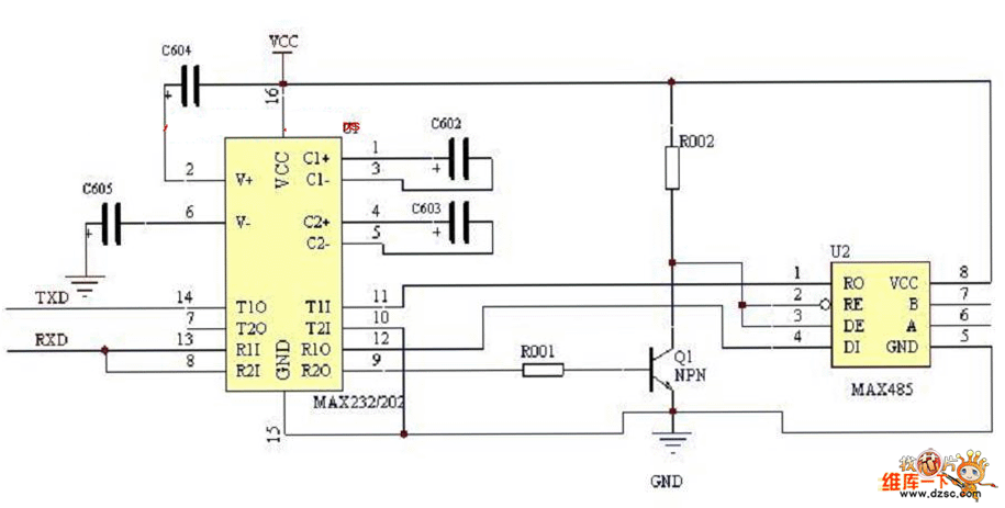 rs232-485转换电路图