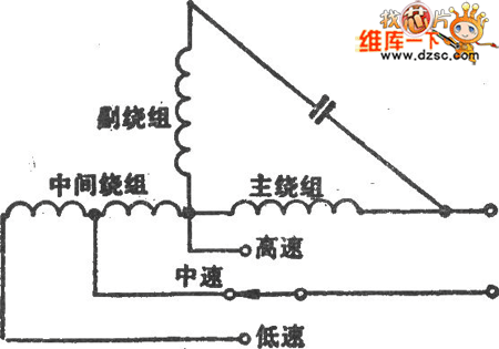 t型绕组抽头调速电路图