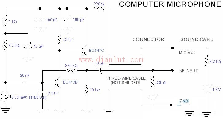 电脑麦克风电路