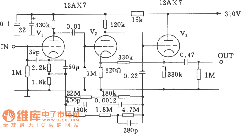 mcintosh-c22电子管前级均衡放大电路图