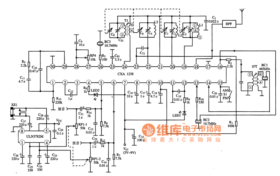 单片收音集成电路图