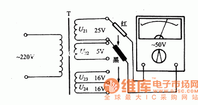 电源变压器检查方法    3)测试变压器的二次绕阻空载电压将变压器一次