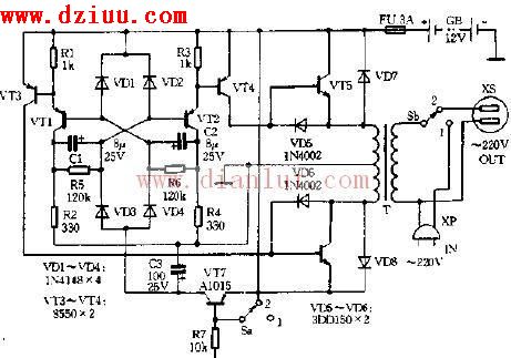 12v转220v逆变器电路图