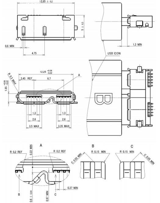 standard-b型接口尺寸图standard-a型公口,母口实物模拟图standard