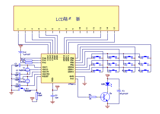 基于sh6613的空调遥控器设计