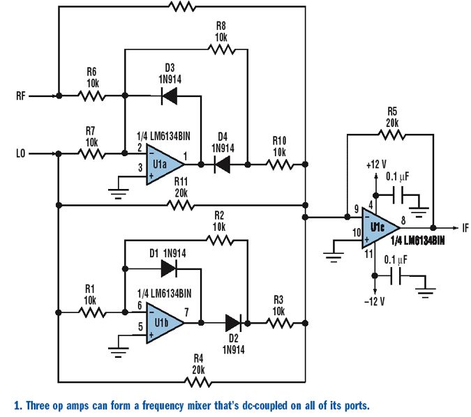 利用运算放大器实现的混频器