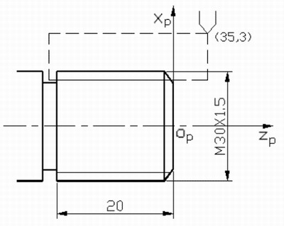 图5 加工示例零件图1.g92 编程n10 g50 x100 z50.