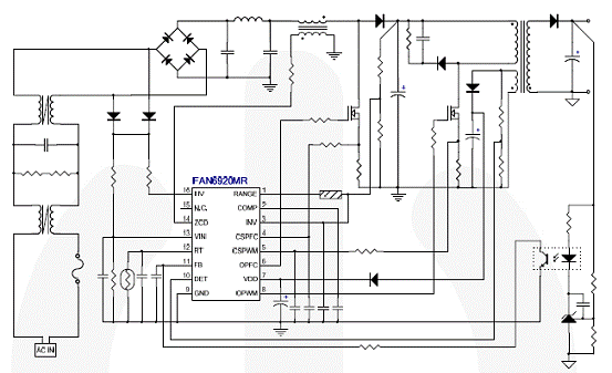 图2.fan6920mr典型应用电路