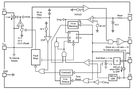 ncp1308典型应用电路图 50w四输出机顶盒(stb)电源 this reference