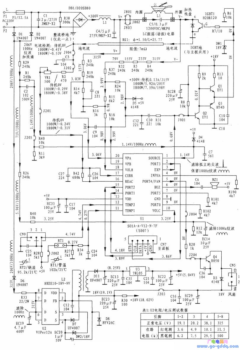 美的sk2101型电磁炉主板电路原理分析