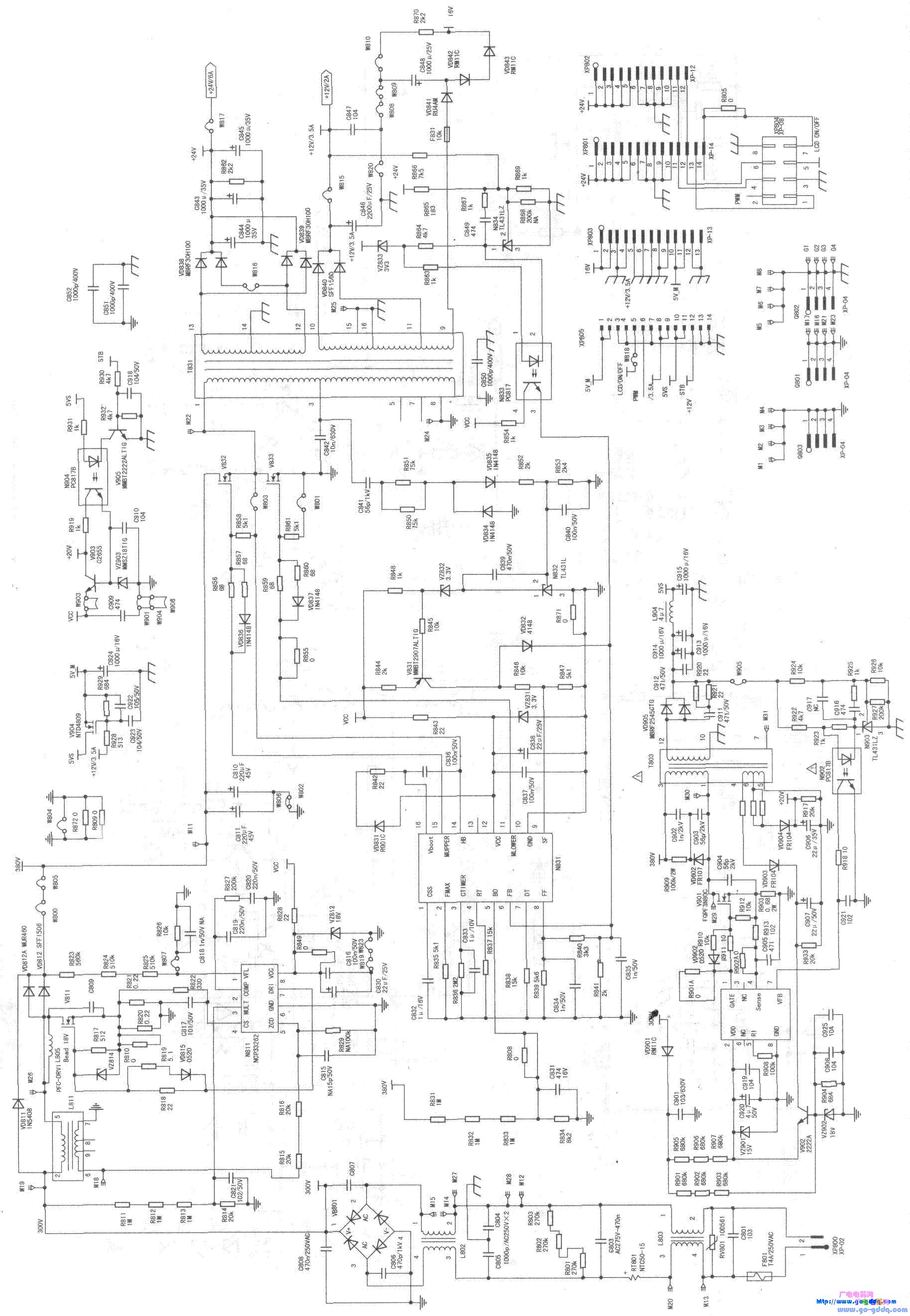 海信tlm40v68pk(3)系列液晶(1901板)电源电路图