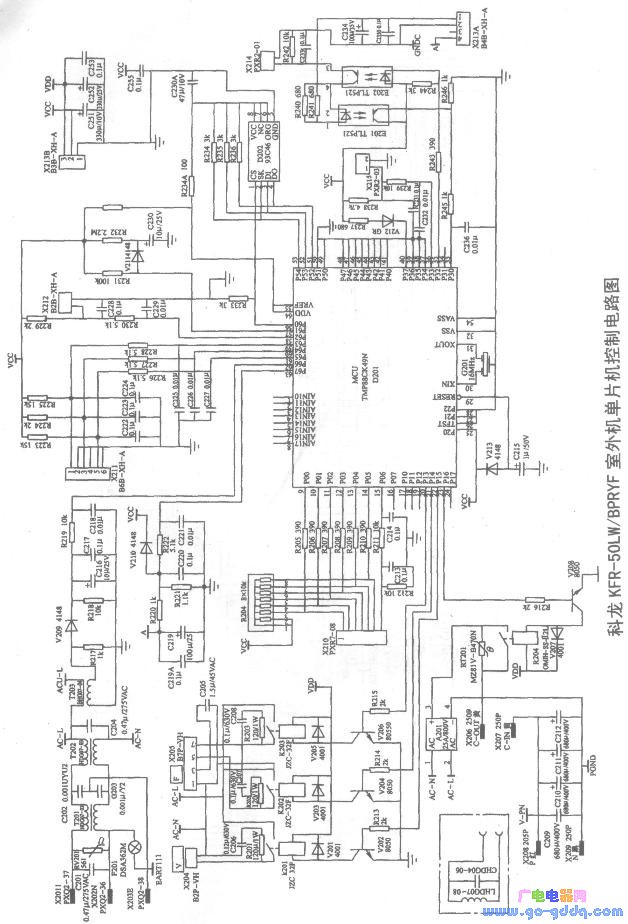 科龙kfr50lwbpryf室外机单片机控制电路图