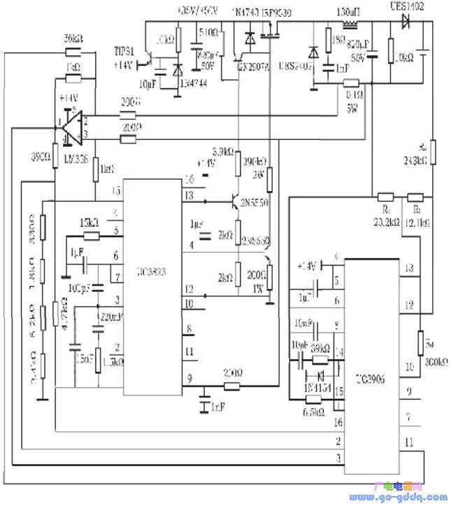 24v20ah铅酸蓄电池开关型双电平浮充智能充电器电路图