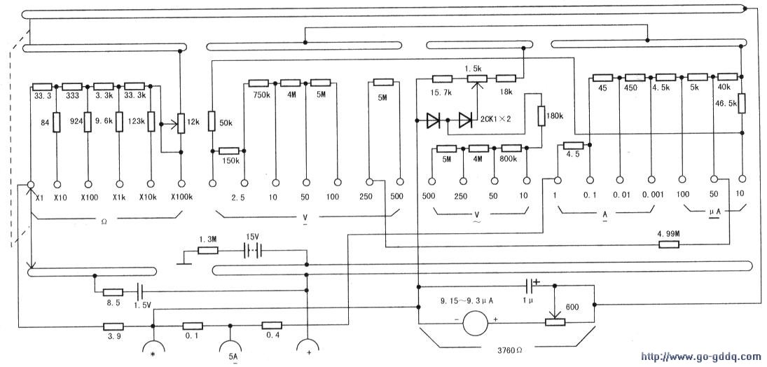mf10a型万用表电路原理图
