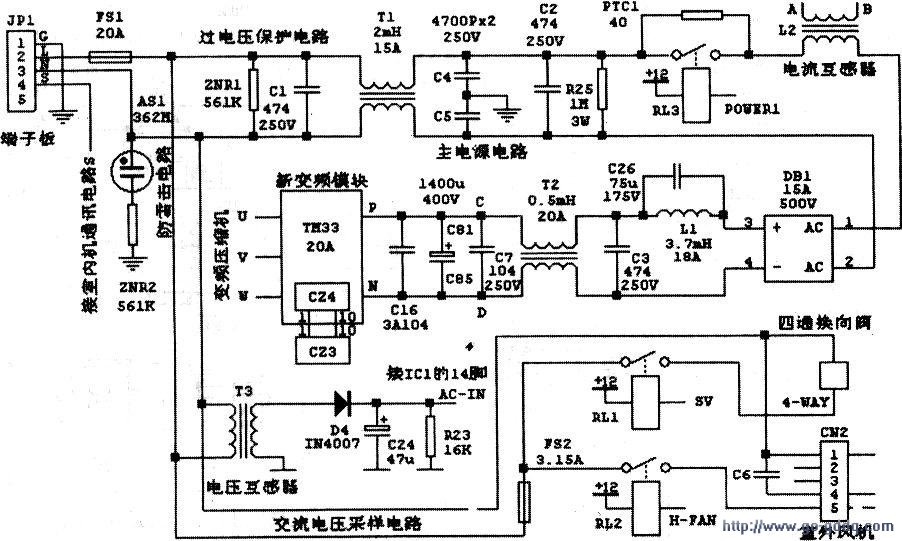 美的kfr2633gwcbpy型变频空调电路原理分析