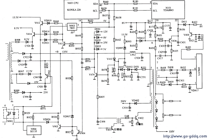 康佳a2980c彩电保护电路工作原理分析