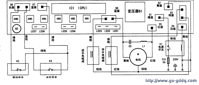 荣事达xqb3892型全自动洗衣机电路分析