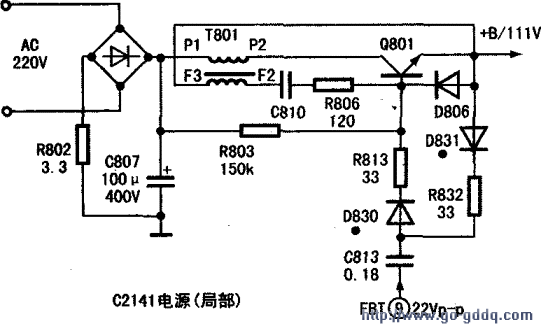 松下m11机芯彩电电源电路的区别及故障现象