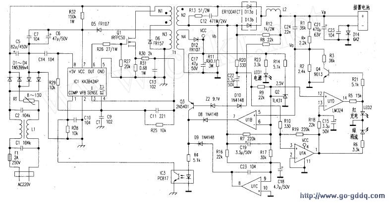 威昌fdx-36电动车充电器电路分析