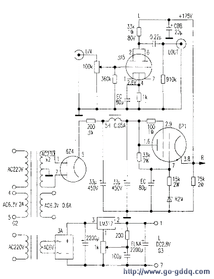 用3a5电子管前级电路