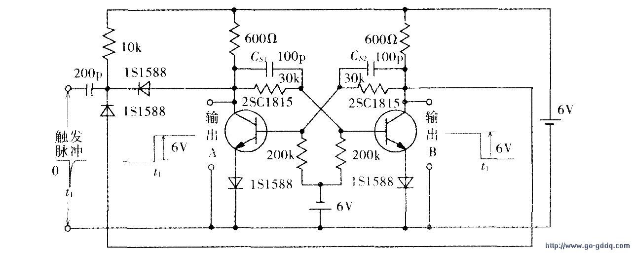 双稳态多谐振荡器电路图