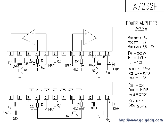 用ta7232p构成的功放电路