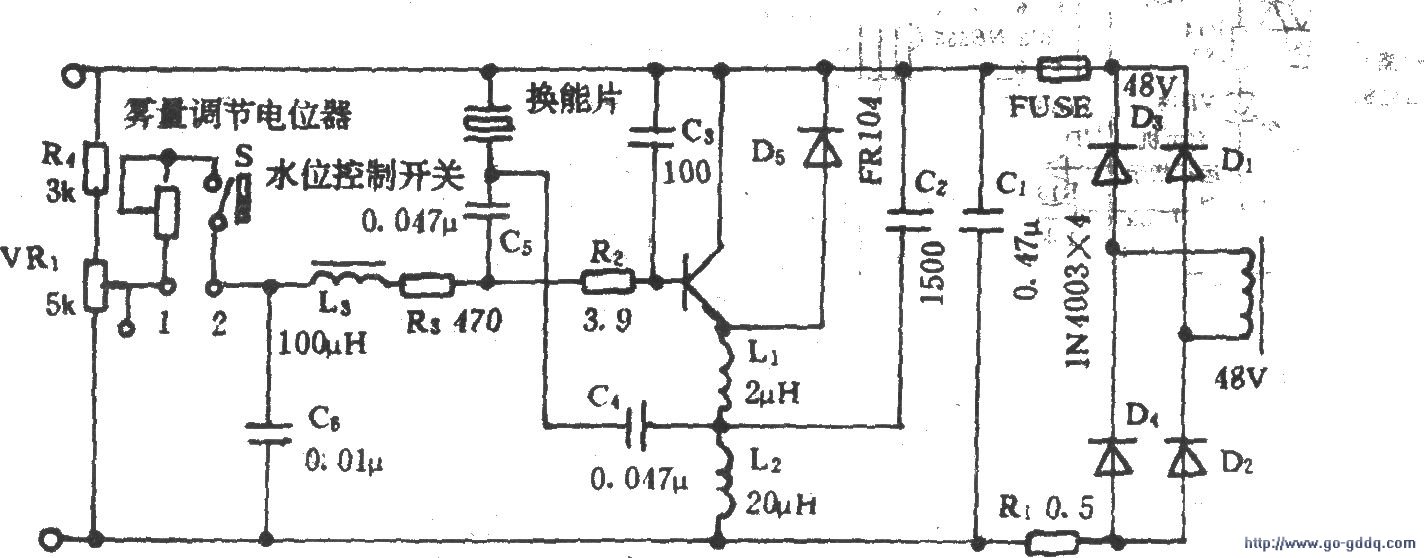 亚都牌d201型超声波加湿器电路图