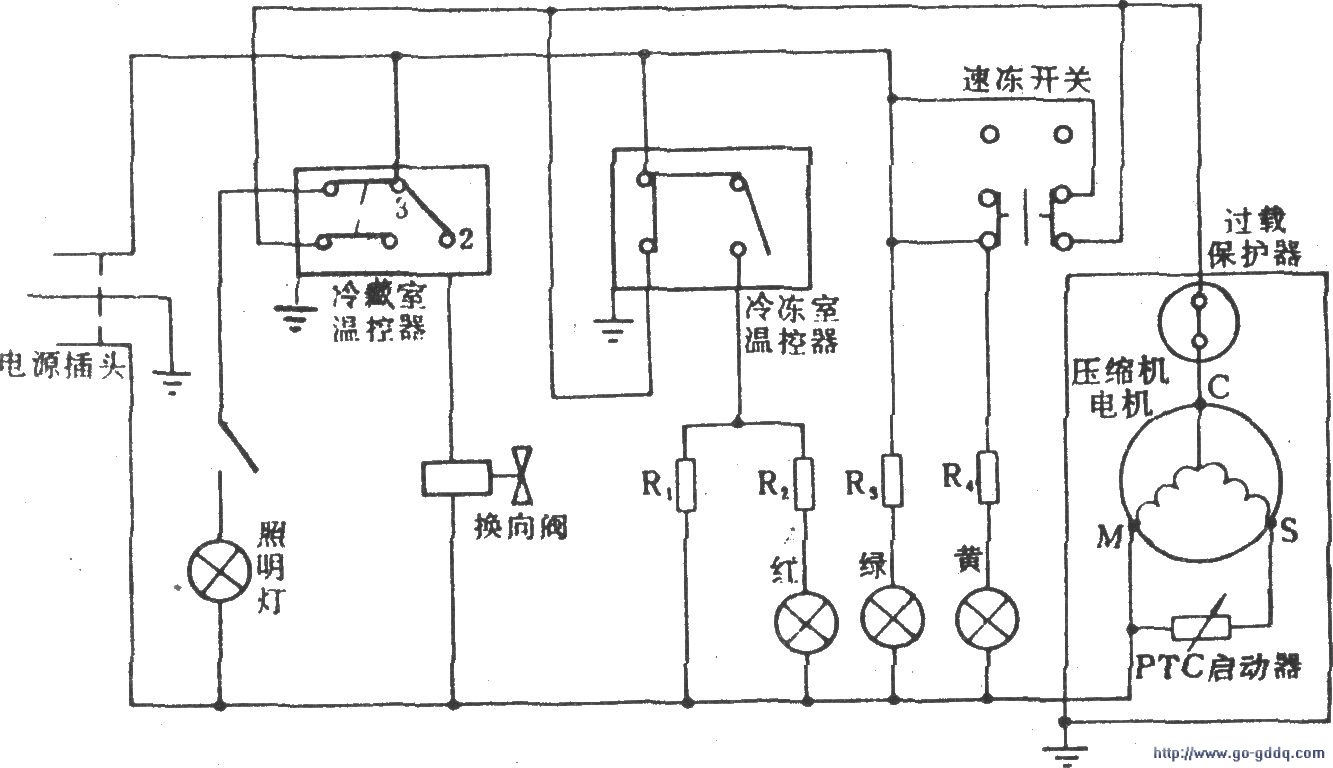 风华牌byd-220电冰箱电路图