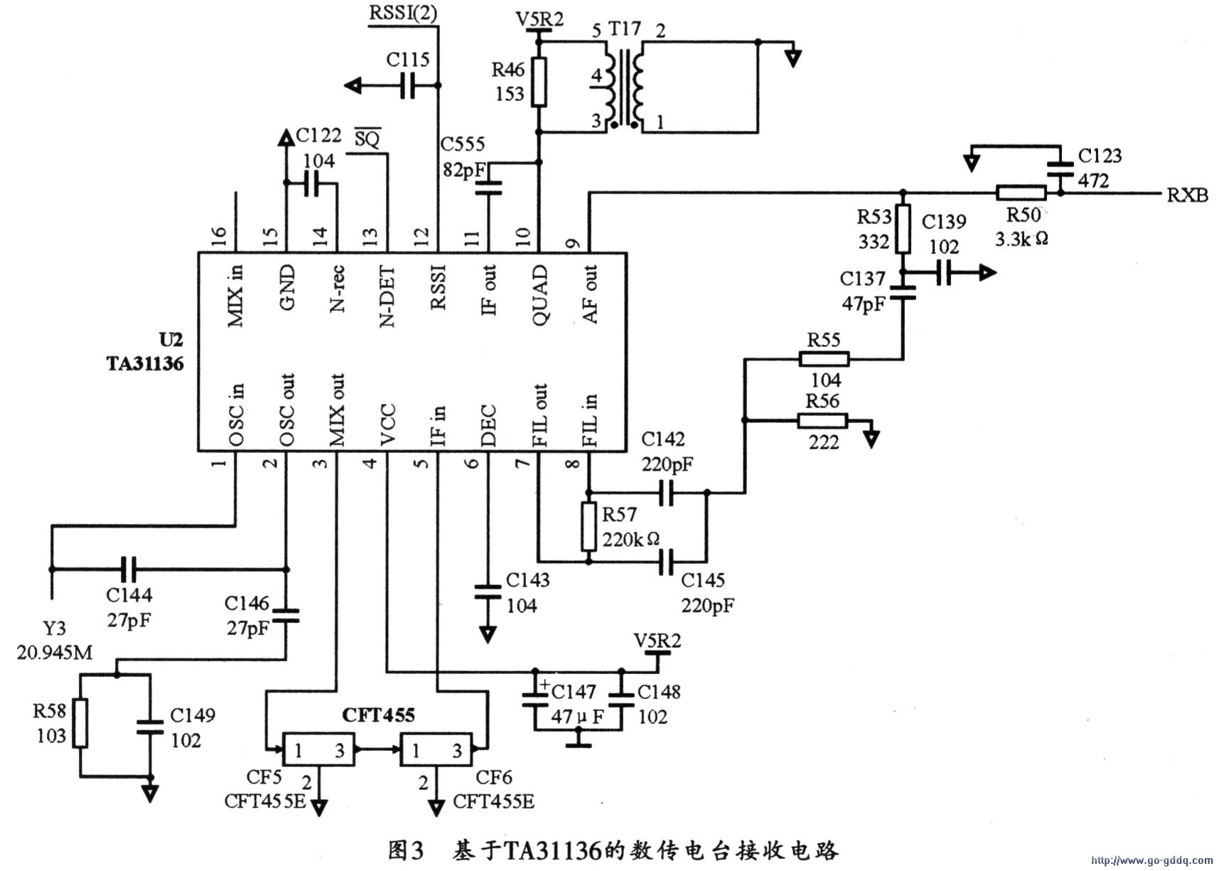 用ta31136组成的电台接收电路